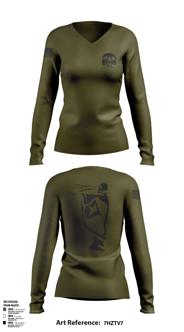 Womens Long Sleeve Vneck Shirt, First battalion first Marines, , Teamtime, Team time, sublimation, custom sports apparel, team uniforms, spirit wear, spiritwear, sports uniforms, custom shirts, team store, custom team store, fundraiser sports, apparel fundraiser