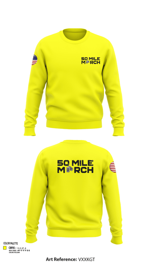 Crew Neck Sweatshirt, 50 Mile March, , Teamtime, Team time, sublimation, custom sports apparel, team uniforms, spirit wear, spiritwear, sports uniforms, custom shirts, team store, custom team store, fundraiser sports, apparel fundraiser
