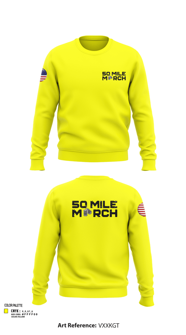 Crew Neck Sweatshirt, 50 Mile March, , Teamtime, Team time, sublimation, custom sports apparel, team uniforms, spirit wear, spiritwear, sports uniforms, custom shirts, team store, custom team store, fundraiser sports, apparel fundraiser