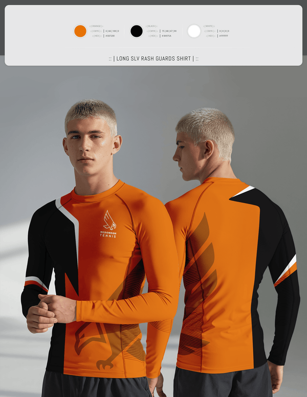 Long Sleeve Rash Guard Shirt, Mcdonogh Boys Tennis, Tennis, Teamtime, Team time, sublimation, custom sports apparel, team uniforms, spirit wear, spiritwear, sports uniforms, custom shirts, team store, custom team store, fundraiser sports, apparel fundraiser