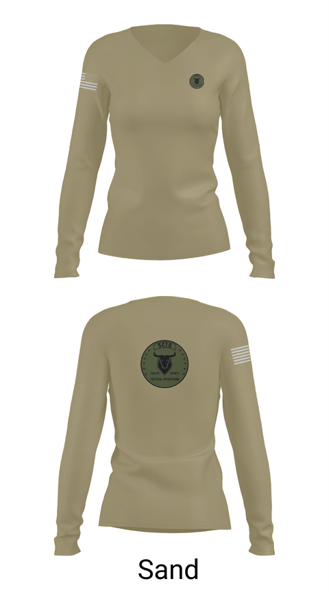Womens Long Sleeve Vneck Shirt, Salem County Tactical Operations, , Teamtime, Team time, sublimation, custom sports apparel, team uniforms, spirit wear, spiritwear, sports uniforms, custom shirts, team store, custom team store, fundraiser sports, apparel fundraiser