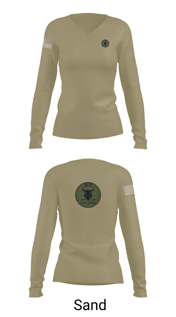 Womens Long Sleeve Vneck Shirt, Salem County Tactical Operations, , Teamtime, Team time, sublimation, custom sports apparel, team uniforms, spirit wear, spiritwear, sports uniforms, custom shirts, team store, custom team store, fundraiser sports, apparel fundraiser