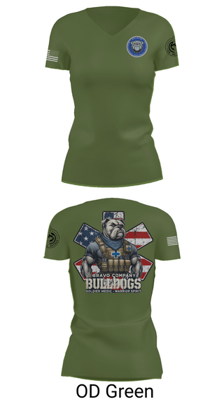 Womens Short Sleeve Vneck Shirt, Bravo Company Bulldogs, , Teamtime, Team time, sublimation, custom sports apparel, team uniforms, spirit wear, spiritwear, sports uniforms, custom shirts, team store, custom team store, fundraiser sports, apparel fundraiser