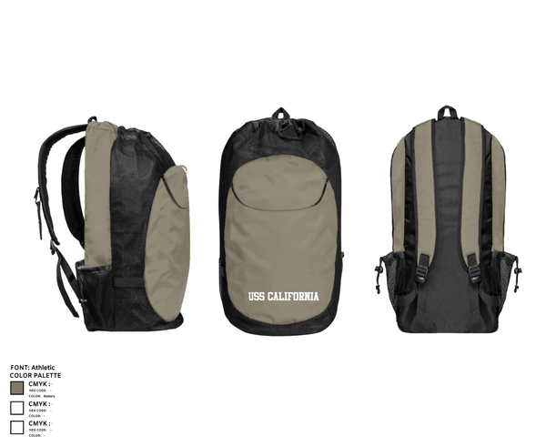 Gear Bag, USS California, , Teamtime, Team time, sublimation, custom sports apparel, team uniforms, spirit wear, spiritwear, sports uniforms, custom shirts, team store, custom team store, fundraiser sports, apparel fundraiser