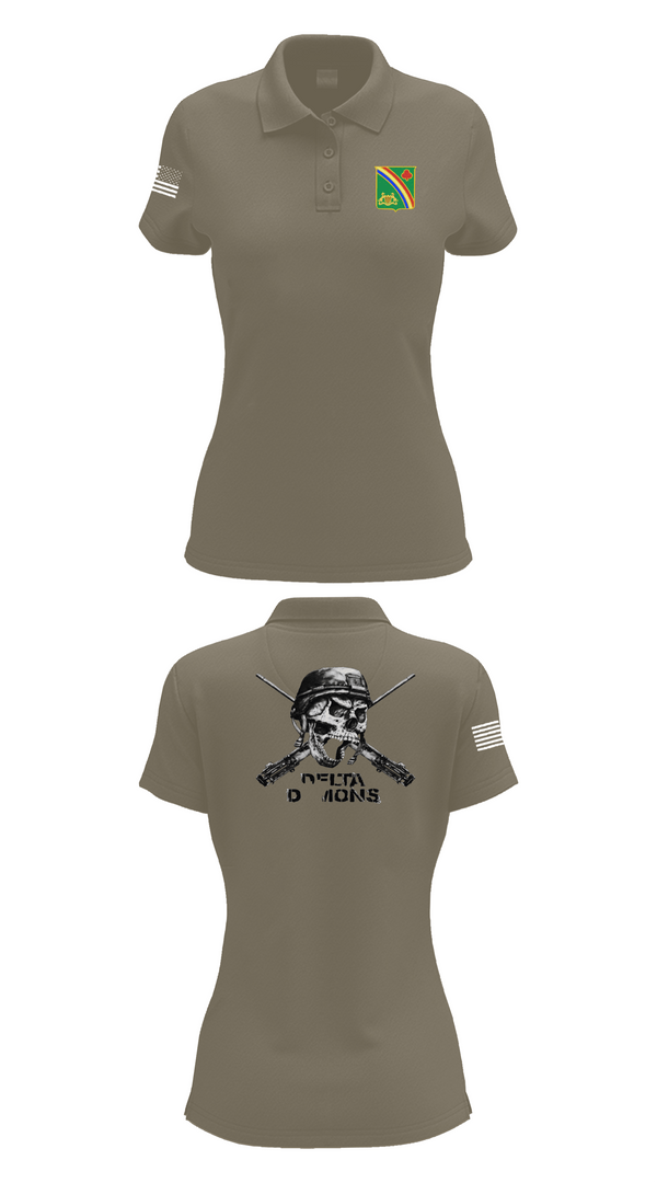 Womens Short Sleeve Performance Polo, 1st Battalion 69th Infantry Regiment, Army, Teamtime, Team time, sublimation, custom sports apparel, team uniforms, spirit wear, spiritwear, sports uniforms, custom shirts, team store, custom team store, fundraiser sports, apparel fundraiser