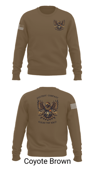 Crew Neck Sweatshirt, Foxtrot Company, 832nd OD BN, Army, Teamtime, Team time, sublimation, custom sports apparel, team uniforms, spirit wear, spiritwear, sports uniforms, custom shirts, team store, custom team store, fundraiser sports, apparel fundraiser
