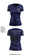 San Marcos Police Drone Unit 43960495 Women's Short Sleeve V-neck Shirt - 15