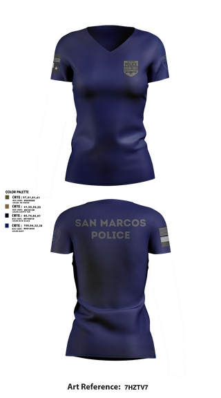 Womens Short Sleeve Vneck Shirt, San Marcos Police Drone Unit, Police, Teamtime, Team time, sublimation, custom sports apparel, team uniforms, spirit wear, spiritwear, sports uniforms, custom shirts, team store, custom team store, fundraiser sports, apparel fundraiser