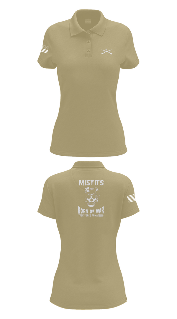 Womens Short Sleeve Performance Polo, 4th platoon misfits, Army, Teamtime, Team time, sublimation, custom sports apparel, team uniforms, spirit wear, spiritwear, sports uniforms, custom shirts, team store, custom team store, fundraiser sports, apparel fundraiser