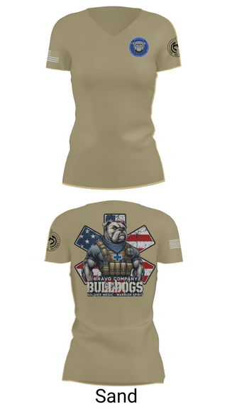 Womens Short Sleeve Vneck Shirt, Bravo Company Bulldogs, , Teamtime, Team time, sublimation, custom sports apparel, team uniforms, spirit wear, spiritwear, sports uniforms, custom shirts, team store, custom team store, fundraiser sports, apparel fundraiser