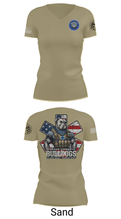 Bravo Company Bulldogs 26926733 Women's Short Sleeve V-neck Shirt - 88