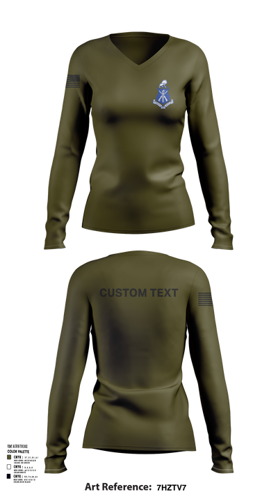 Pershing Rifles Kilo 8 88766737 Women's Long Sleeve V-neck Shirt - 106