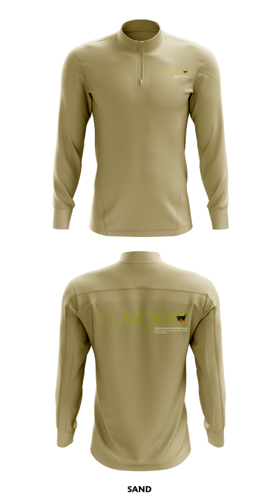 El Caldero Restaurant Sport Bar 18592103 Quarter Zip Jacket - 42