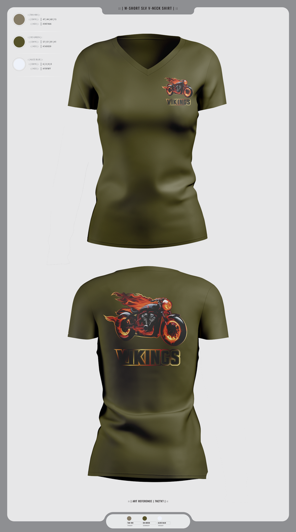 Womens Short Sleeve Vneck Shirt, Vikings, , Teamtime, Team time, sublimation, custom sports apparel, team uniforms, spirit wear, spiritwear, sports uniforms, custom shirts, team store, custom team store, fundraiser sports, apparel fundraiser
