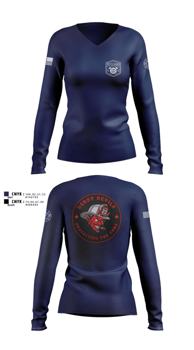 South Adams County FD 45704718 Women's Long Sleeve V-neck Shirt - 2 (1)