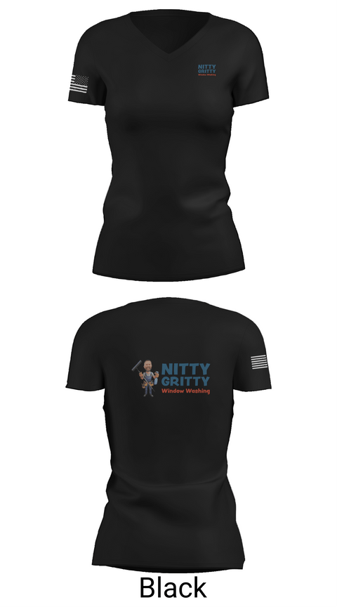Womens Short Sleeve Vneck Shirt, Nitty Gritty Window washing, , Teamtime, Team time, sublimation, custom sports apparel, team uniforms, spirit wear, spiritwear, sports uniforms, custom shirts, team store, custom team store, fundraiser sports, apparel fundraiser