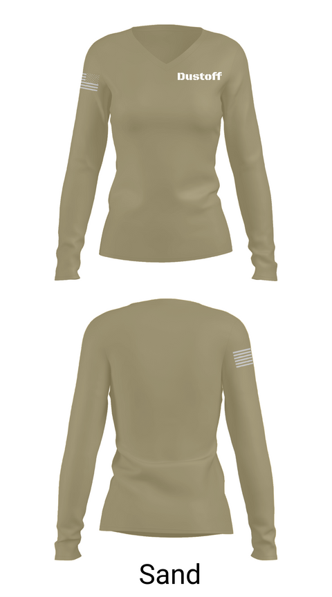 Womens Long Sleeve Vneck Shirt, Dustoff, , Teamtime, Team time, sublimation, custom sports apparel, team uniforms, spirit wear, spiritwear, sports uniforms, custom shirts, team store, custom team store, fundraiser sports, apparel fundraiser