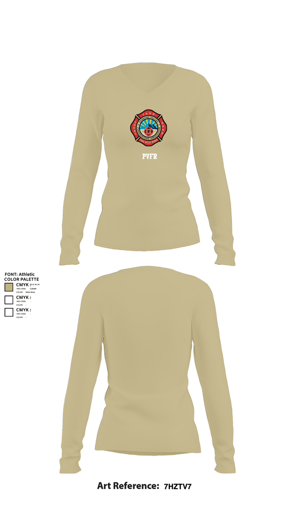 Womens Long Sleeve Vneck Shirt, PVFR, , Teamtime, Team time, sublimation, custom sports apparel, team uniforms, spirit wear, spiritwear, sports uniforms, custom shirts, team store, custom team store, fundraiser sports, apparel fundraiser