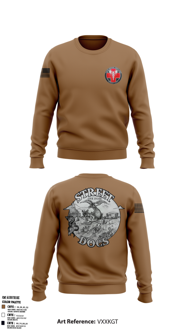 Crew Neck Sweatshirt, 345th Medical Company Ground Ambulance, , Teamtime, Team time, sublimation, custom sports apparel, team uniforms, spirit wear, spiritwear, sports uniforms, custom shirts, team store, custom team store, fundraiser sports, apparel fundraiser