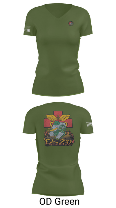 Echo Company 232nd battalion 37509624 Women's Short Sleeve V-neck Shirt - 48