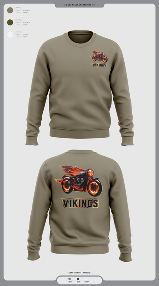 Crew Neck Sweatshirt, Vikings, , Teamtime, Team time, sublimation, custom sports apparel, team uniforms, spirit wear, spiritwear, sports uniforms, custom shirts, team store, custom team store, fundraiser sports, apparel fundraiser