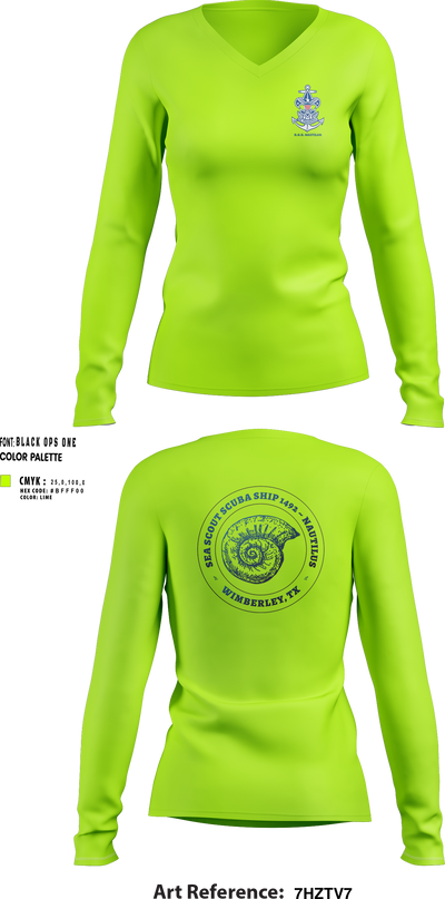 Scuba Ship 1492 63860493 Women's Long Sleeve V-neck Shirt - 29