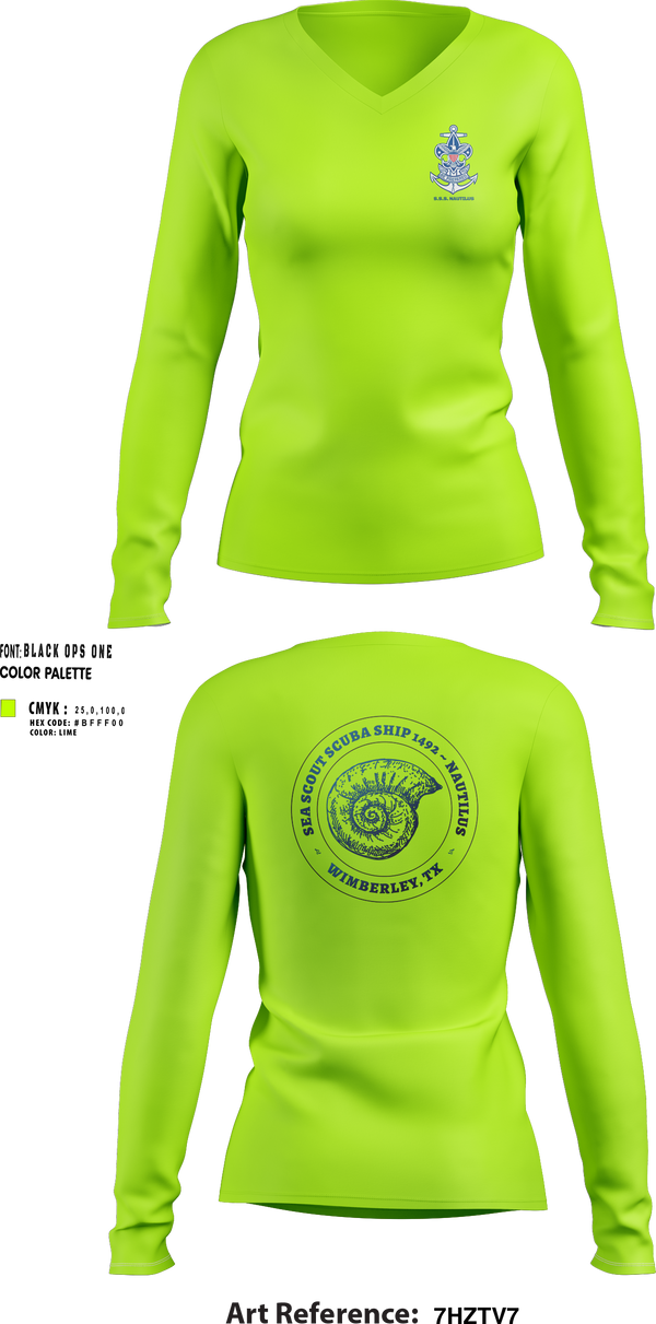 Womens Long Sleeve Vneck Shirt, Scuba Ship 1492, Swimming, Teamtime, Team time, sublimation, custom sports apparel, team uniforms, spirit wear, spiritwear, sports uniforms, custom shirts, team store, custom team store, fundraiser sports, apparel fundraiser