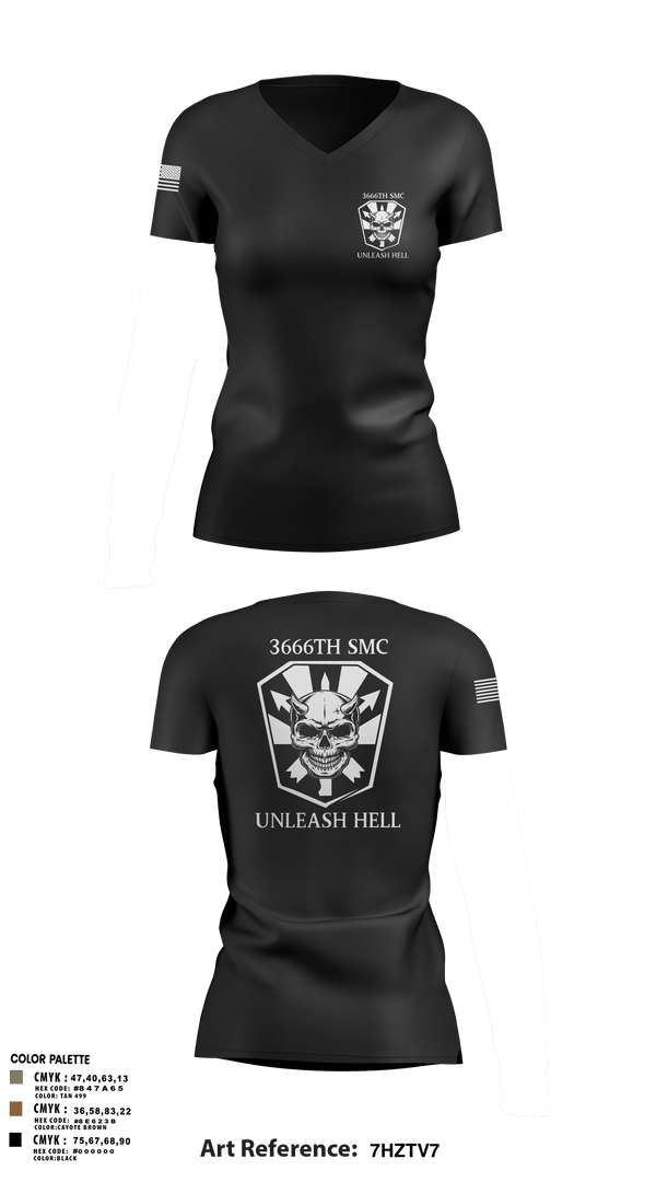 Womens Short Sleeve Vneck Shirt, 3666 Support Maintenance Company, , Teamtime, Team time, sublimation, custom sports apparel, team uniforms, spirit wear, spiritwear, sports uniforms, custom shirts, team store, custom team store, fundraiser sports, apparel fundraiser