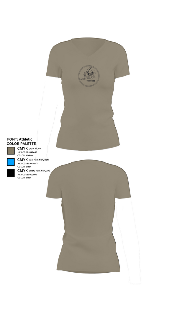 Womens Short Sleeve Vneck Shirt, Seabee Wifes, Navy, Teamtime, Team time, sublimation, custom sports apparel, team uniforms, spirit wear, spiritwear, sports uniforms, custom shirts, team store, custom team store, fundraiser sports, apparel fundraiser