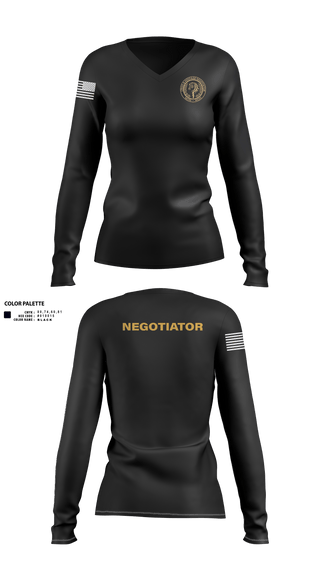 Womens Long Sleeve Vneck Shirt, Montgomery County Police CNT, , Teamtime, Team time, sublimation, custom sports apparel, team uniforms, spirit wear, spiritwear, sports uniforms, custom shirts, team store, custom team store, fundraiser sports, apparel fundraiser
