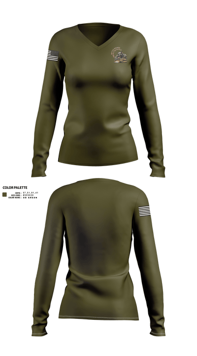 557 ECC 35254187 Women's Long Sleeve V-neck Shirt - 2