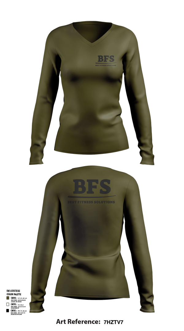 Womens Long Sleeve Vneck Shirt, BEST FITNESS SOLUTIONS, , Teamtime, Team time, sublimation, custom sports apparel, team uniforms, spirit wear, spiritwear, sports uniforms, custom shirts, team store, custom team store, fundraiser sports, apparel fundraiser