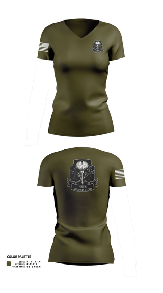 Womens Short Sleeve Vneck Shirt, 1-153 IN Scout Platoon, National Guard, Teamtime, Team time, sublimation, custom sports apparel, team uniforms, spirit wear, spiritwear, sports uniforms, custom shirts, team store, custom team store, fundraiser sports, apparel fundraiser