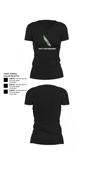 Womens Short Sleeve Vneck Shirt, Supply Chain Management, , Teamtime, Team time, sublimation, custom sports apparel, team uniforms, spirit wear, spiritwear, sports uniforms, custom shirts, team store, custom team store, fundraiser sports, apparel fundraiser