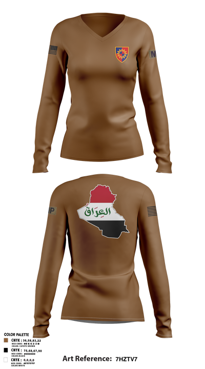 617th MP DET 12589196 Women's Long Sleeve V-neck Shirt - 4