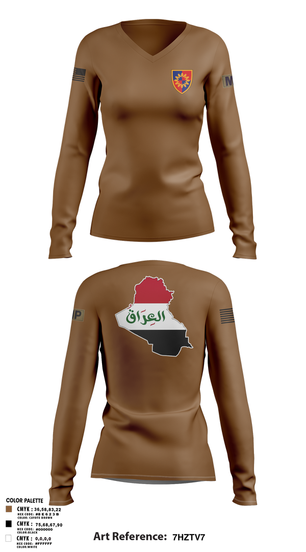 Womens Long Sleeve Vneck Shirt, 617th MP DET, , Teamtime, Team time, sublimation, custom sports apparel, team uniforms, spirit wear, spiritwear, sports uniforms, custom shirts, team store, custom team store, fundraiser sports, apparel fundraiser