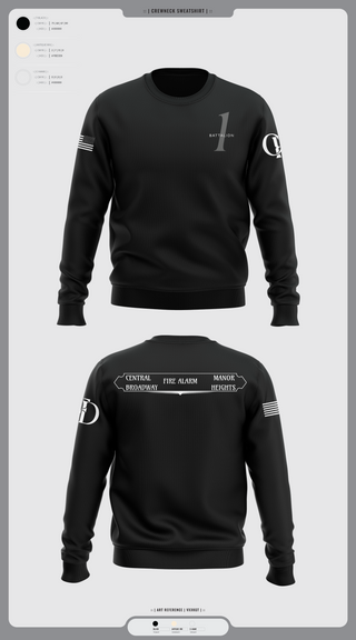 Crew Neck Sweatshirt, Battalion 1, , Teamtime, Team time, sublimation, custom sports apparel, team uniforms, spirit wear, spiritwear, sports uniforms, custom shirts, team store, custom team store, fundraiser sports, apparel fundraiser