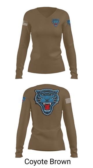 Womens Long Sleeve Vneck Shirt, Blue Panthers, , Teamtime, Team time, sublimation, custom sports apparel, team uniforms, spirit wear, spiritwear, sports uniforms, custom shirts, team store, custom team store, fundraiser sports, apparel fundraiser
