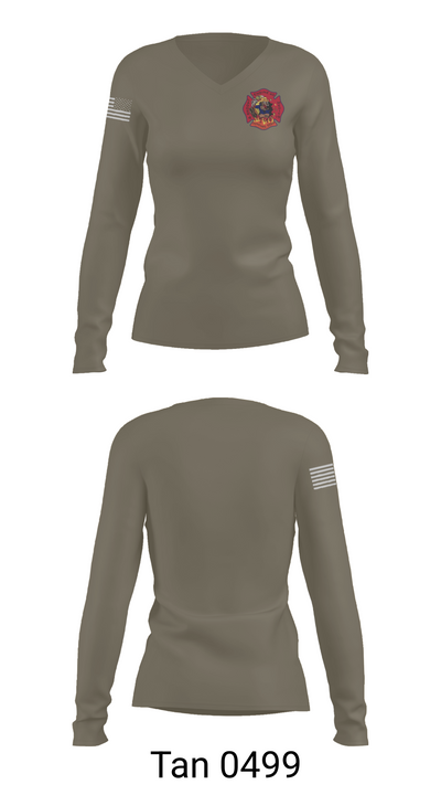 Engine 40 Ladder 4 Medic 19 58015136 Women's Long Sleeve V-neck Shirt - 77