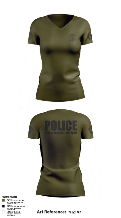 MCPD CNT 24546522 Women's Short Sleeve V-neck Shirt - 108