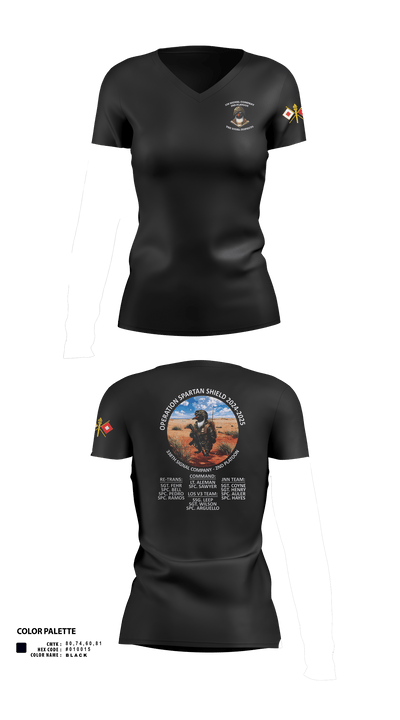 338th Signal Company 46558189 Women's Short Sleeve V-neck Shirt - 10
