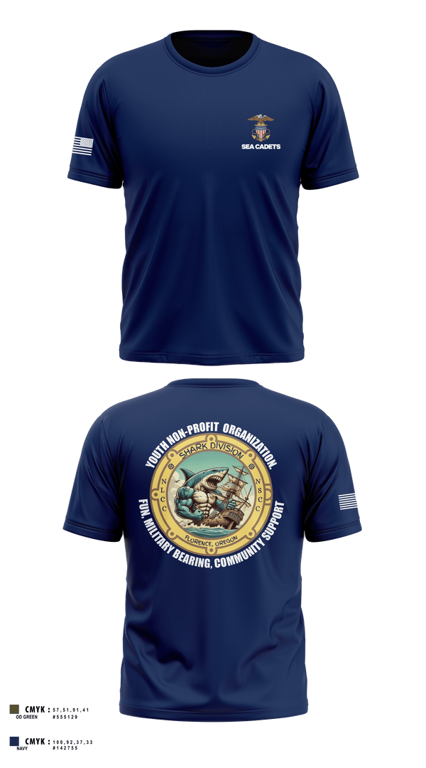 Short Sleeve Performance Shirt, US Naval Sea Cadets Shark Division, , Teamtime, Team time, sublimation, custom sports apparel, team uniforms, spirit wear, spiritwear, sports uniforms, custom shirts, team store, custom team store, fundraiser sports, apparel fundraiser