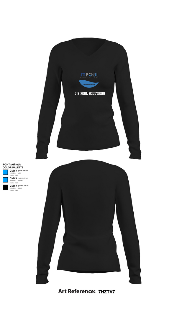Womens Long Sleeve Vneck Shirt, J’s Pool Solutions, , Teamtime, Team time, sublimation, custom sports apparel, team uniforms, spirit wear, spiritwear, sports uniforms, custom shirts, team store, custom team store, fundraiser sports, apparel fundraiser