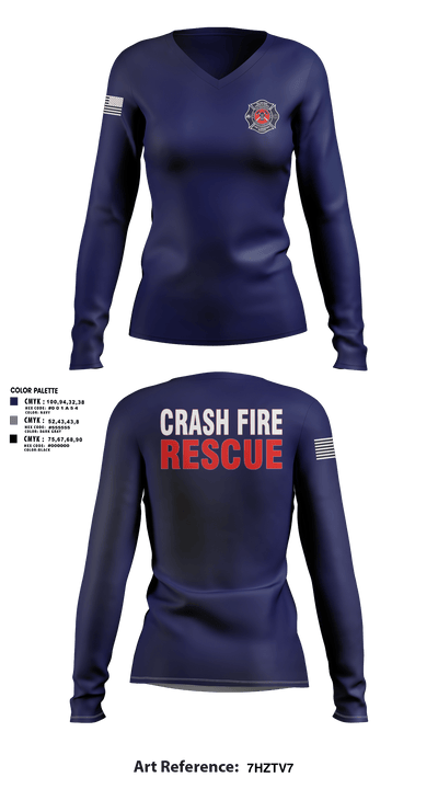 ISA Air base Fire Dept. 19172110 Women's Long Sleeve V-neck Shirt - 66