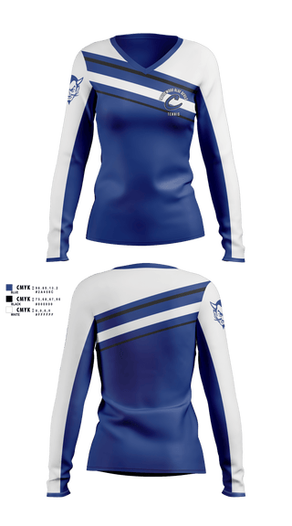 Womens Long Sleeve Vneck Shirt, Castlewood Blue Devils, Tennis, Teamtime, Team time, sublimation, custom sports apparel, team uniforms, spirit wear, spiritwear, sports uniforms, custom shirts, team store, custom team store, fundraiser sports, apparel fundraiser
