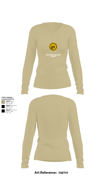 Battlespace Surveillance Company 38169754 Women's Long Sleeve V-neck Shirt - 82