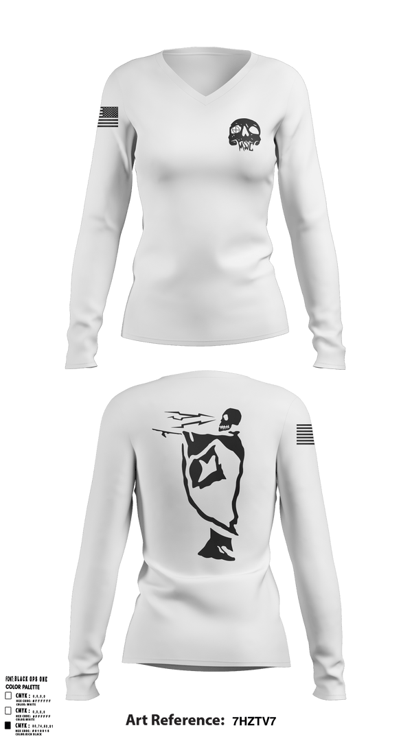 Womens Long Sleeve Vneck Shirt, First battalion first Marines, , Teamtime, Team time, sublimation, custom sports apparel, team uniforms, spirit wear, spiritwear, sports uniforms, custom shirts, team store, custom team store, fundraiser sports, apparel fundraiser