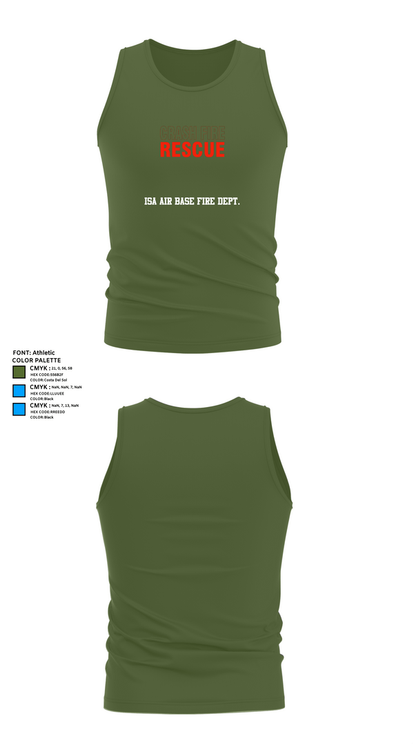 Tank Top, ISA Air base Fire Dept., Fire Department, Teamtime, Team time, sublimation, custom sports apparel, team uniforms, spirit wear, spiritwear, sports uniforms, custom shirts, team store, custom team store, fundraiser sports, apparel fundraiser