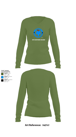 Womens Long Sleeve Vneck Shirt, 169th Maintenance Squadron, , Teamtime, Team time, sublimation, custom sports apparel, team uniforms, spirit wear, spiritwear, sports uniforms, custom shirts, team store, custom team store, fundraiser sports, apparel fundraiser