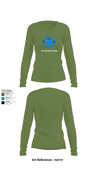 169th Maintenance Squadron 8743649 Women's Long Sleeve V-neck Shirt - 42